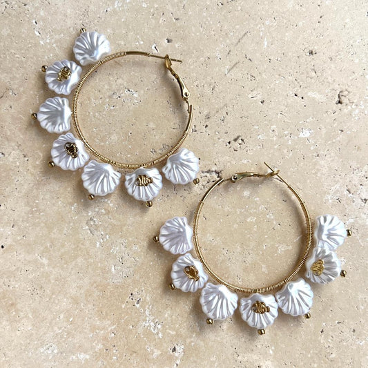 Pearl Shell Hoops